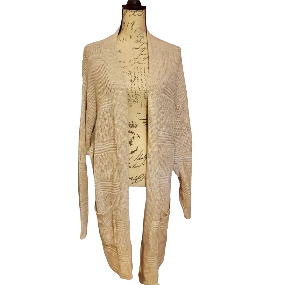 Express Women's Size Large Almond Long Cardigan Sweater